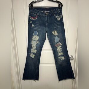 VTG American Eagle Jeans Women 10 Regular Denim Hipster Skinny Flare Y2K